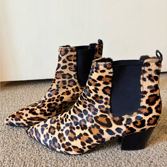 ALDO Pony Hair Leopard Cheetah Print Slip On Ankle Boots - Picture 8 of 15